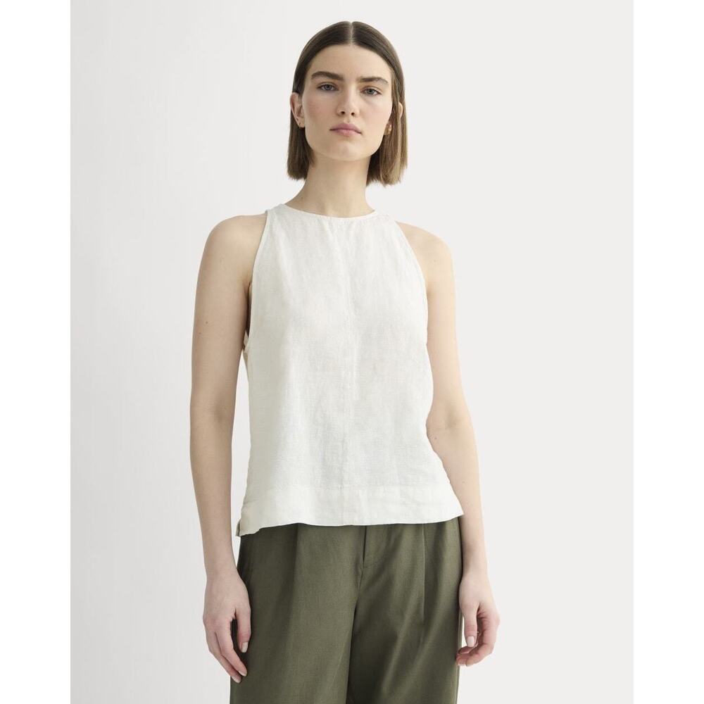 NWT - Everlane Women's Linen High-Neck Tank in Natural Chambray, Size 16